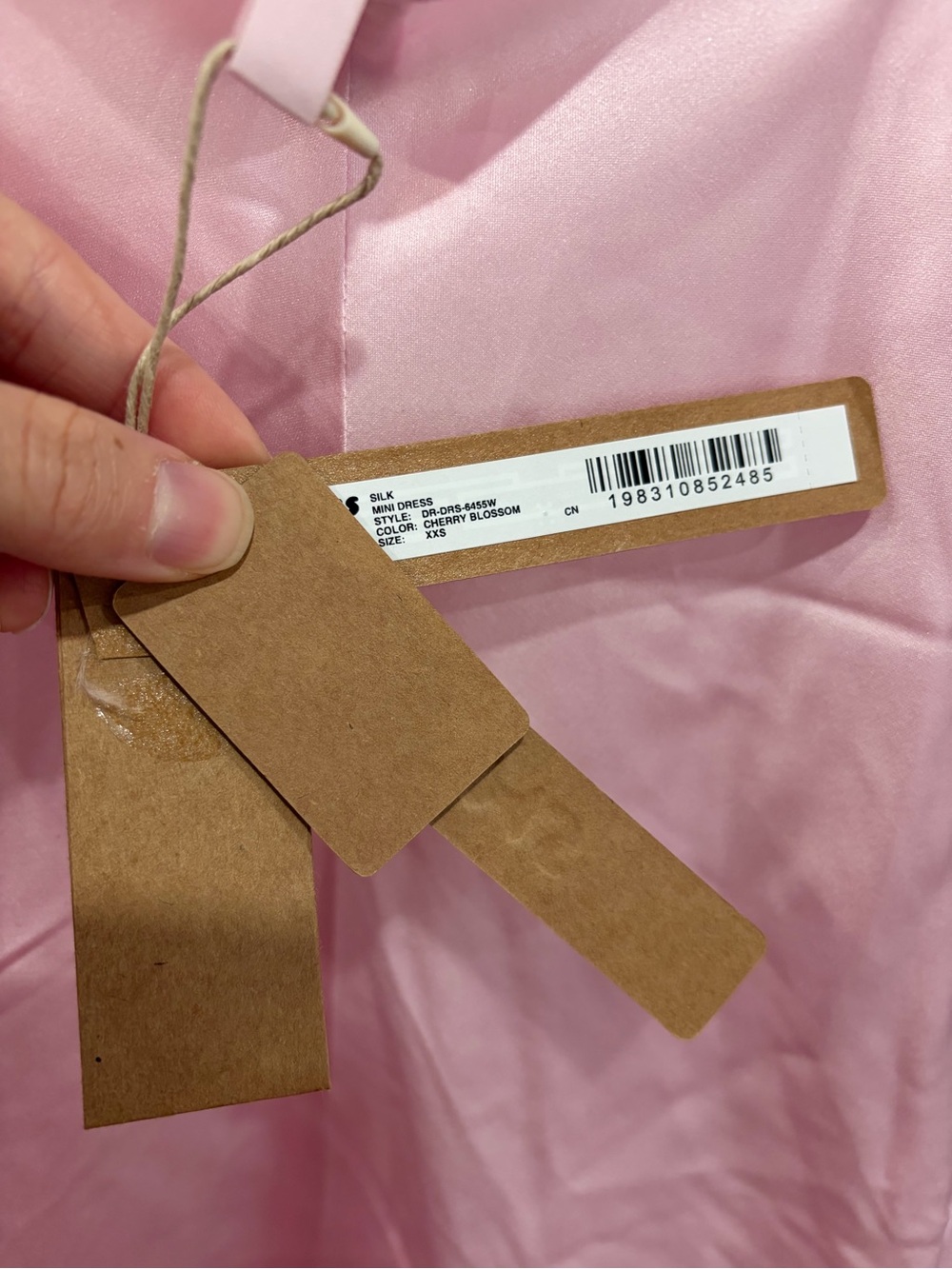 SKIMS NWT Silk Feather Mini Dress Pink Cherry Blossom Women XXS - Picture 4 of 5